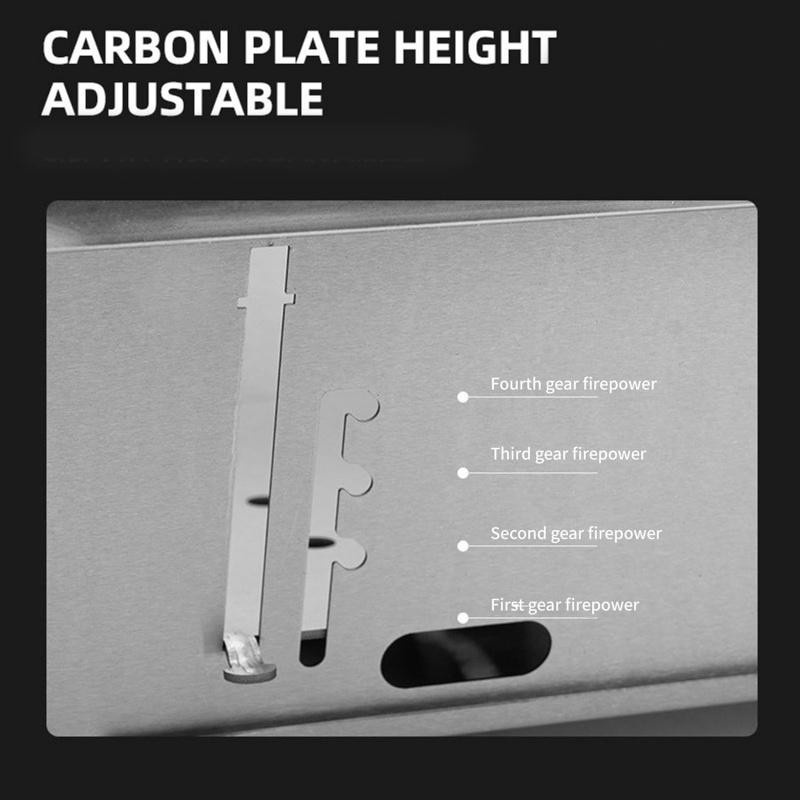 Tragbarer Outdoor Holzkohlegrill aus Edelstahl in Silber für Camping und Barbecue - Bild 2