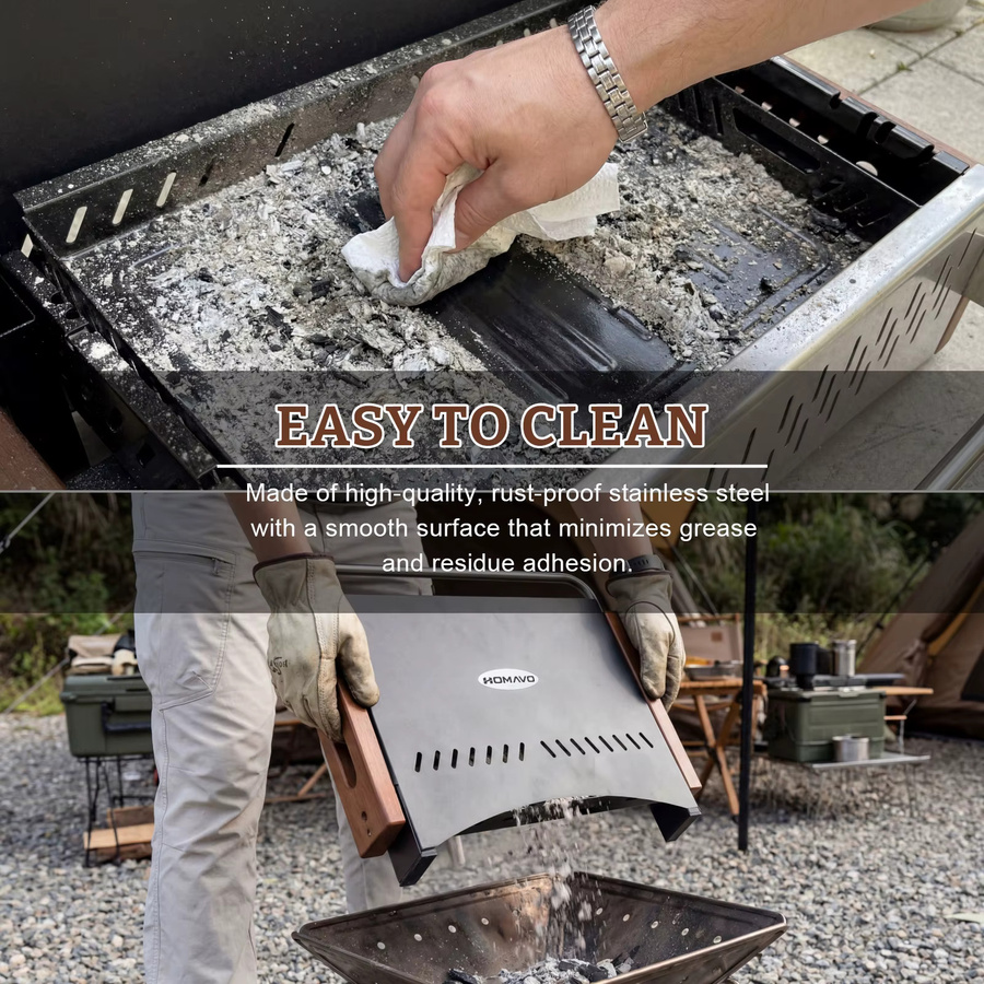 HOMAVO Tragbarer Holzkohlegrill in Schwarz, Kompakter Tischgrill für Camping und Picknick, geeignet für 1-4 Personen, B/T/H: 50,72 x 33,66 x 33,2 cm - Bild 5