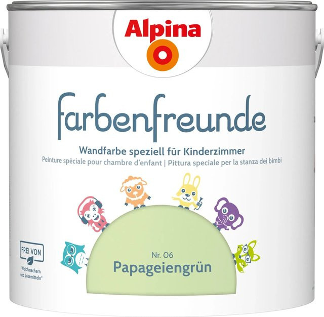Alpina Farbenfreunde Wandfarbe Papageiengrün seidenmatt 2,5 l - Bild 1