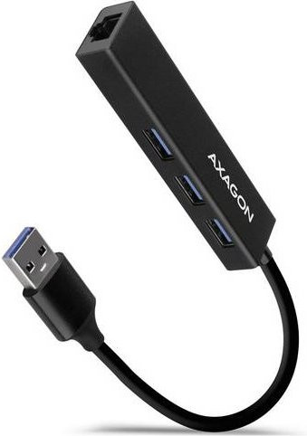 AXAGON HMA-GL3A USB-Hub mit USB-A USB 3.2 Gen 1, Kartenleser und RJ45 Ethernet in Schwarz - Bild 1