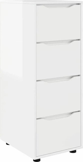 vidaXL Aufbewahrungsschrank Hochglanz Weiß B: 40 cm, T: 48 cm, H: 105 cm - Bild 1