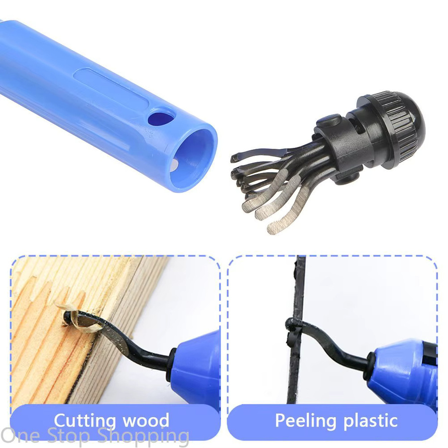 AlexHoumie Entgratungswerkzeug Set mit 10 scharfen Entgratungsklingen in Blau für Holz, Kunststoff, Aluminium, Kupfer und Stahl - Bild 3