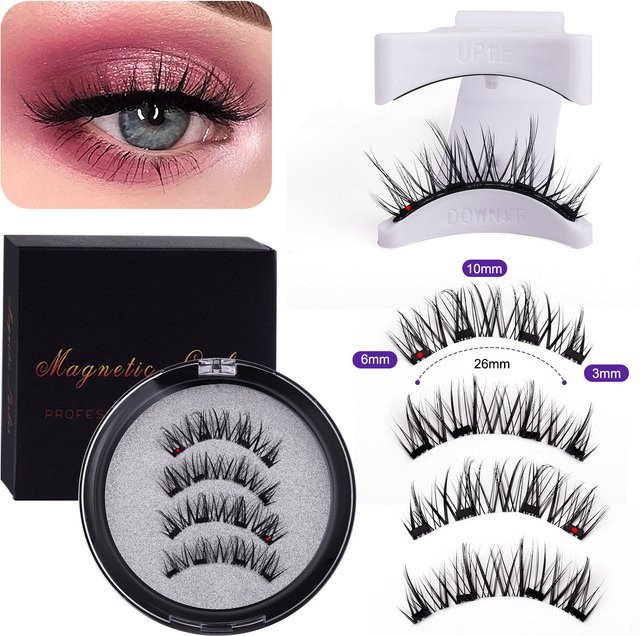 Magnetische Wimpern, 3D-Wimpern, Black, Natürlich, Unisex - Bild 1