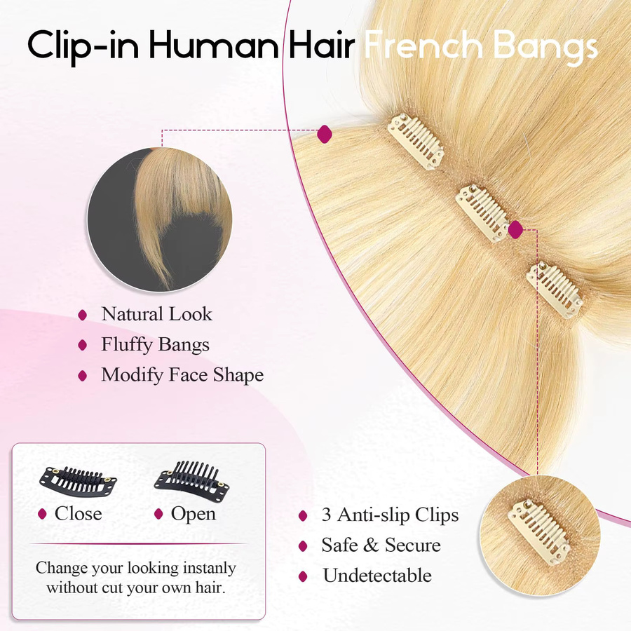 HAIRCUBE Pony-Haarteil, 11,4 cm, blondes Remy-Echthaar, Damen - Bild 2