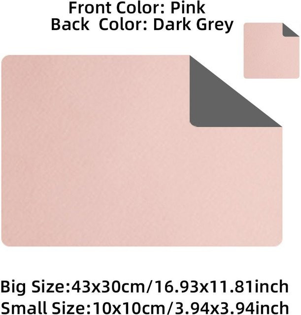 Mango Event Tischset aus Leder doppelseitig rechteckig in Rosa, B: 43 cm, T: 30 cm - Bild 1