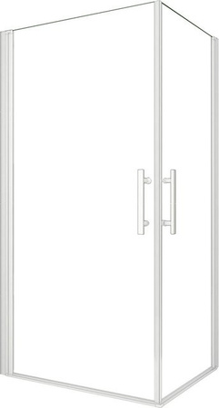 AICA Duschkabine mit Eckeinstieg aus Sicherheitsglas in Weiß-Rahmen, B/T/H: 90 x 90 x 185 cm