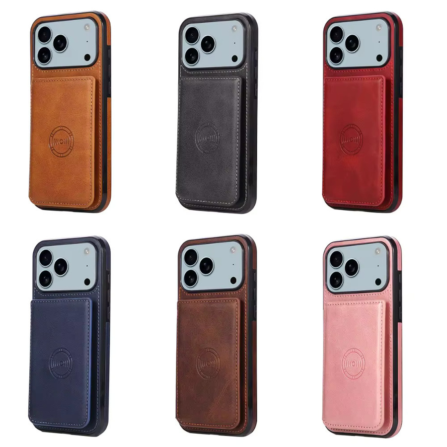 SZMUGUA Kartenhalter-Brieftasche und Flip-Handyhülle aus PU-Leder für iPhone, verfügbar in Rot und Braun - Bild 4