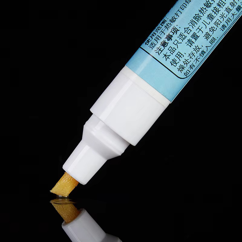 Thermischer Radiergummi Stift in Weiß zum Schutz deiner Privatsphäre auf Thermopapier-Etiketten und Belegen - Bild 4