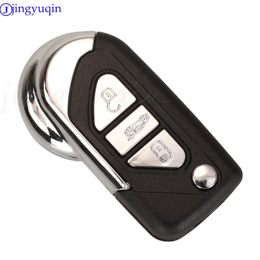Jingyuqin Flip Remote Auto Schlüssel FOB Fall Shell für Citroen DS3 und Peugeot 2/3 Tasten, Farbe: Schwarz, Uncut VA2 Schlüsselklinge, Auto Gehäuse Abdeckung - Bild 3