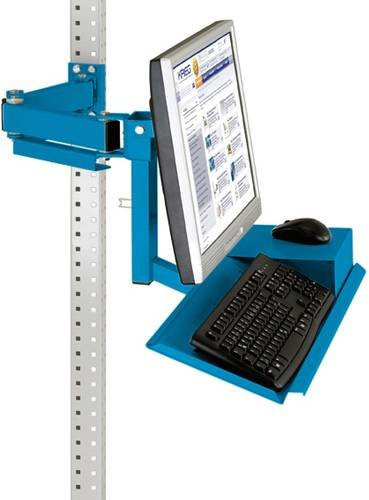 Manuflex ZB3625.5012 Standard Monitorträger für UNIVERSAL und PROFI mit Tastatur- und Mausfläche, VESA-Adapter 75mm, Farbe: Blau, Material: Stahl, Breite: 69,0 cm, Höhe: 36,0 cm, Tiefe: 25,0 cm - Bild 1