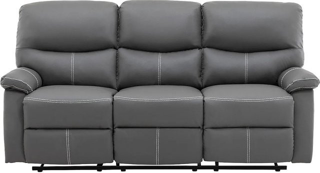 Vente-unique Relaxsofa Canby in Grau mit Kunstlederbezug, Breite: 183 cm - Bild 1