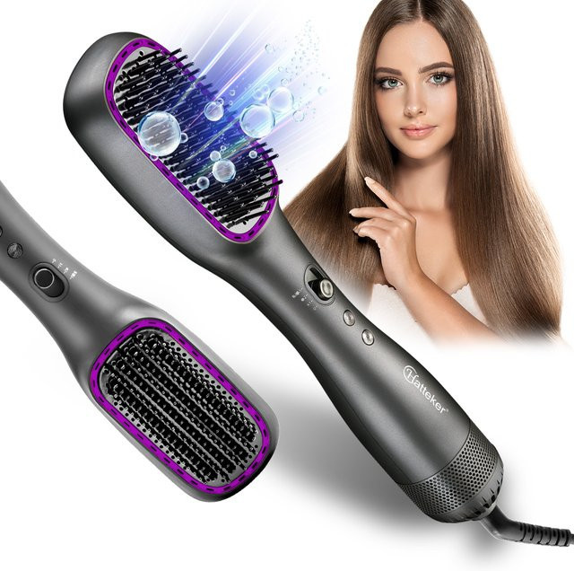 Hatteker Heißluft-Stylingkamm, Elektrische Luftbürste für Damen, Lockiges Haar - Bild 1