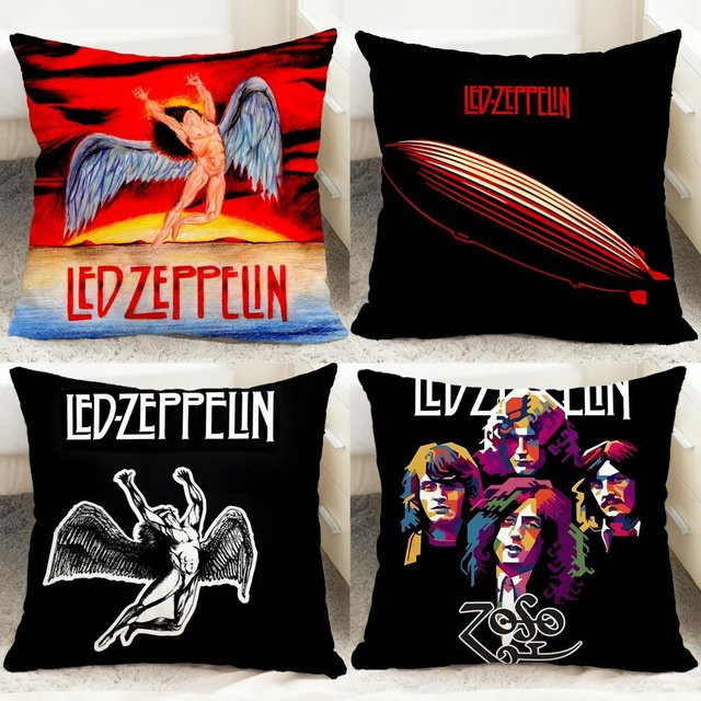 L-LLed Zeppeline Kissenbezug wendbar in Schwarz - Bild 1