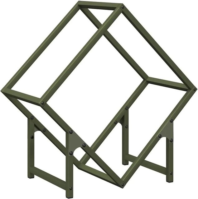 vidaXL Brennholzregal aus kaltgewalztem Stahl in Olivgrün, B/T/H: 50 x 25 x 50 cm - Bild 1
