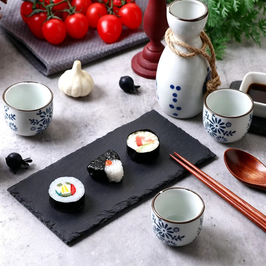 Dofiki Set aus Schieferplatten aus Naturstein, Schwarz, B: 20 cm, H: 10 cm, T: 10 cm - Bild 2