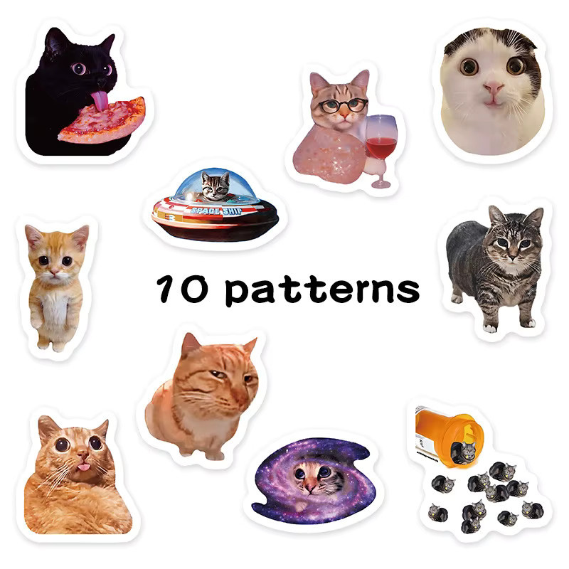 500 Stück Quirky Cat Lifestyle Aufkleber Multicolor von AnimeWorlds Store zur Dekoration von Gepäck und Alltagsgegenständen - Bild 2