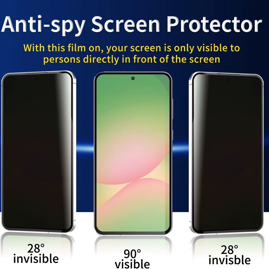 5 Stück Anti-Spy Privacy Displayschutzfolie aus gehärtetem Glas mit Härtegrad 9H in Schwarz für Samsung Galaxy Android Smartphones - Bild 2