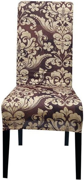 Bedruckter Stuhlbezug in XL-Größe mit geometrischem Design für Esszimmer und Hochzeiten, Farbe Weißer Regen, Stretch-Material aus Polyester und Elasthan - Bild 1