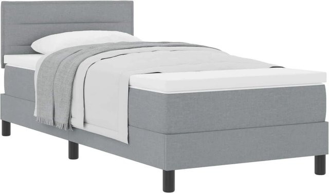 vidaXL Boxspringbett mit Matratze in Grau, Hybrid-Konstruktion aus Federkern und Schaumstoff, B/T/H: 80 x 200 x 140 cm - Bild 1