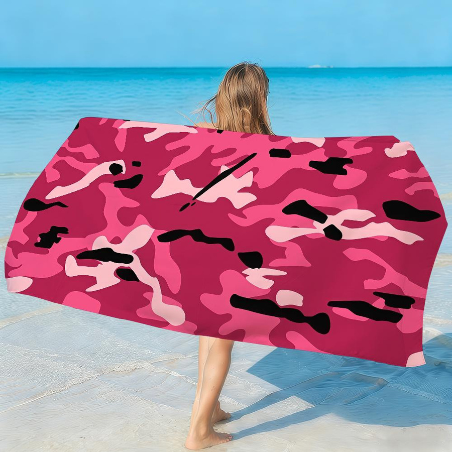 Schnelltrocknendes Camouflage Handtuch für Strand, Schwimmbad, Camping und Fitness, B: 30 cm, H: 60 cm - Bild 2