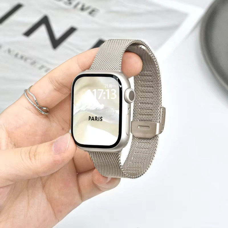 JBAILI Uhrenarmband Milanaise, Edelstahl, Silber, Unisex - Bild 2