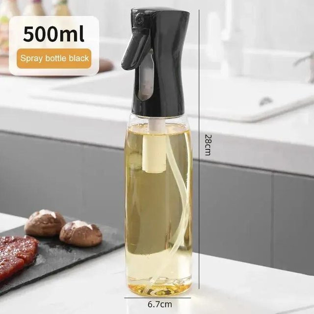 DHDH Ölsprühflasche für Küche und Haushalt, Speiseölspender und Olivenölsprüher in Schwarz, 500 ml - Bild 1