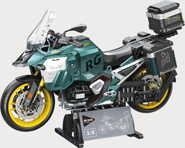 Xturboman Motorrad R1300GS ADV, Baustein-Modell, 1:8 Maßstab, Fahrzeug - Bild 1