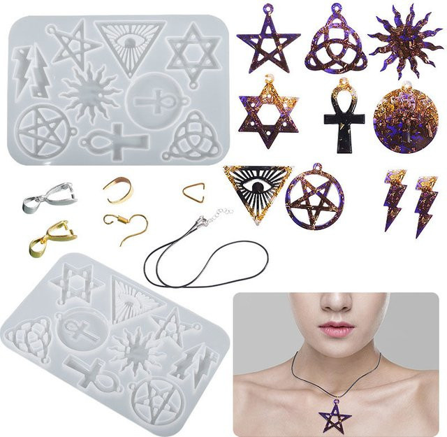 QIAO Anhänger Pentagramm Magic Array, Epoxidharz, Charms - Bild 1