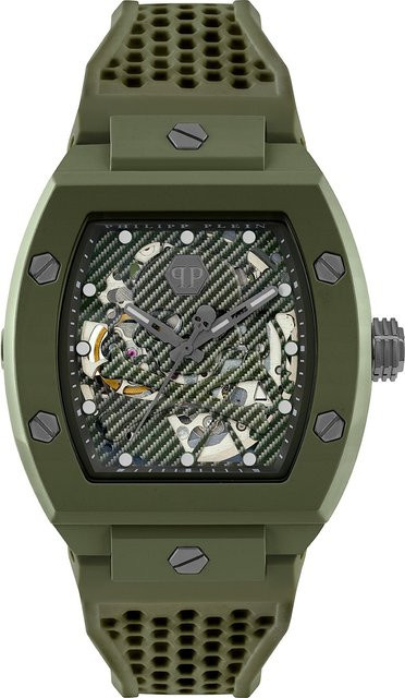 Philipp Plein Herrenuhr The Skeleton, Automatik, Keramik, 44 mm, grün - Bild 1