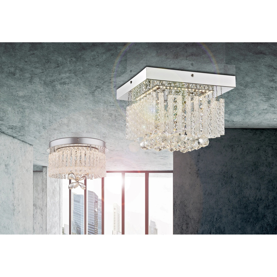 Globo LED-Deckenleuchte MATHILDA in Chrom mit Glas und Kristallen - Bild 2