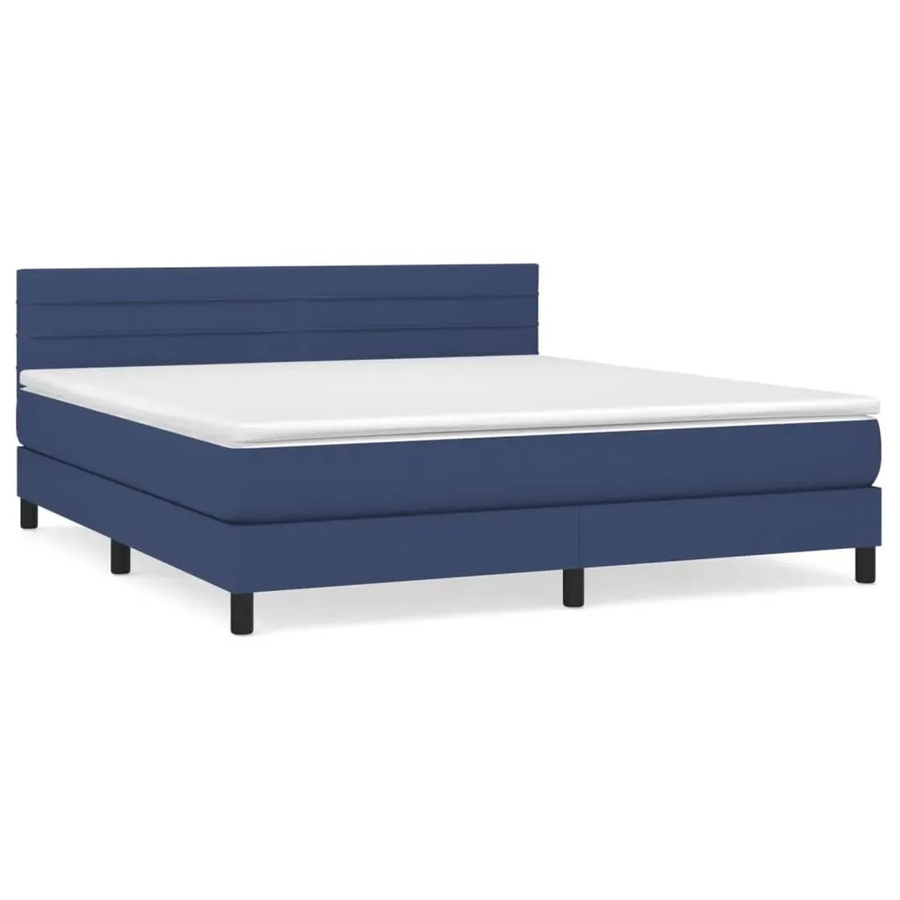 vidaXL Boxspringbett Hybrid mit Matratze und Taschenfederkern in Blau, B/T/H: 160 x 200 x 78 cm - Bild 2