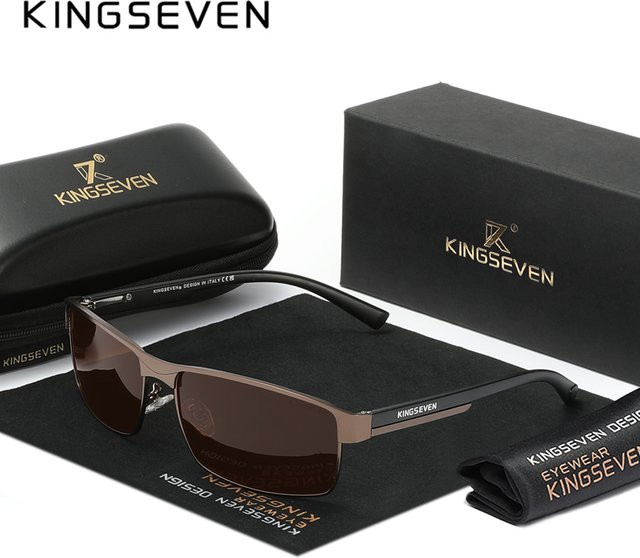 KINGSEVEN Sonnenbrille, polarisiert, Vollrand, rechteckig, Unisex - Bild 1