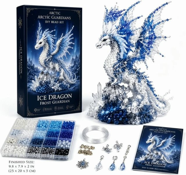 qingrui Perlen-Tier-Set, Perlenkunst-Set, Meerestiere, Tiere, Fantasy, Glas, Bunt / Mehrfarbig, Blau - Bild 1