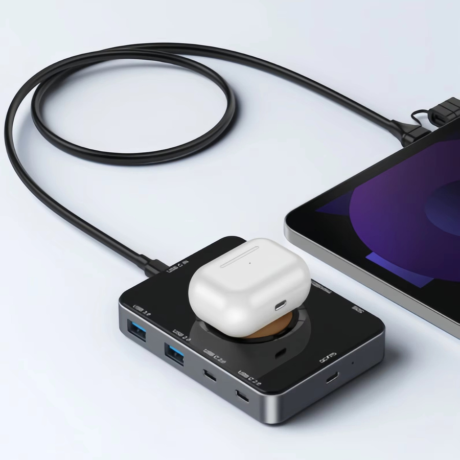 Bytelike 10-in-1 USB 3.0 Hub mit Wireless Charger, PD 100W und SD/TF Kartenleser, USB-C - Bild 2