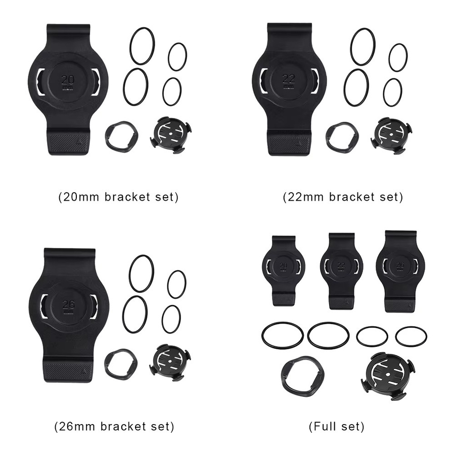 QuickFit MTB Fahrrad-Stoppuhr-Halterung für Garmin, abnehmbare Basis in Schwarz, passend für 20/22/26mm - Bild 2