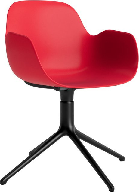 Normann Copenhagen Form Drehsessel in Rot mit Armlehnen und Metallgestell - Bild 1