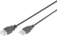Digitus USB 2.0 Verlängerungskabel USB-A Stecker auf USB-A Buchse Schwarz 5,00 m - Bild 1