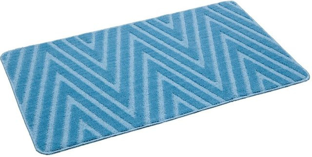 POCOline Badematte Blau, modern und schnelltrocknend mit rutschfester Oberfläche, B/T: 120 x 70 cm - Bild 1