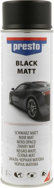 Presto Lackspray Schwarz matt, schnelltrocknend und wetterfest, 500 ml - Bild 1