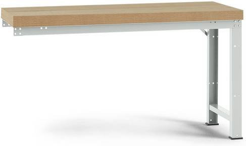 Manuflex WP4005.7035 Werkbank Anbaumodul aus Stahl und Holz in Lichtgrau (RAL 7035), B/T/H: 200,0 x 125,0 x 70,0 cm - Bild 1