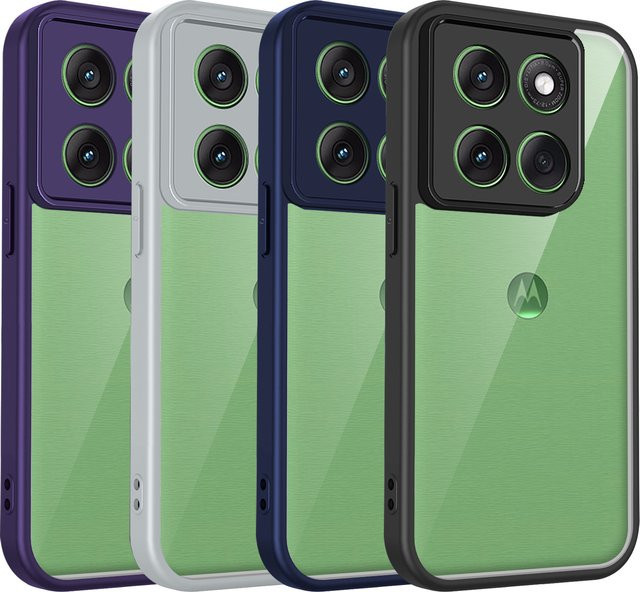 Stoßfeste Silikon Schutzhülle für Motorola Moto G66J G66Y G56 Moto G66 mit Air-Kissen in Transparent und Blau - Bild 1