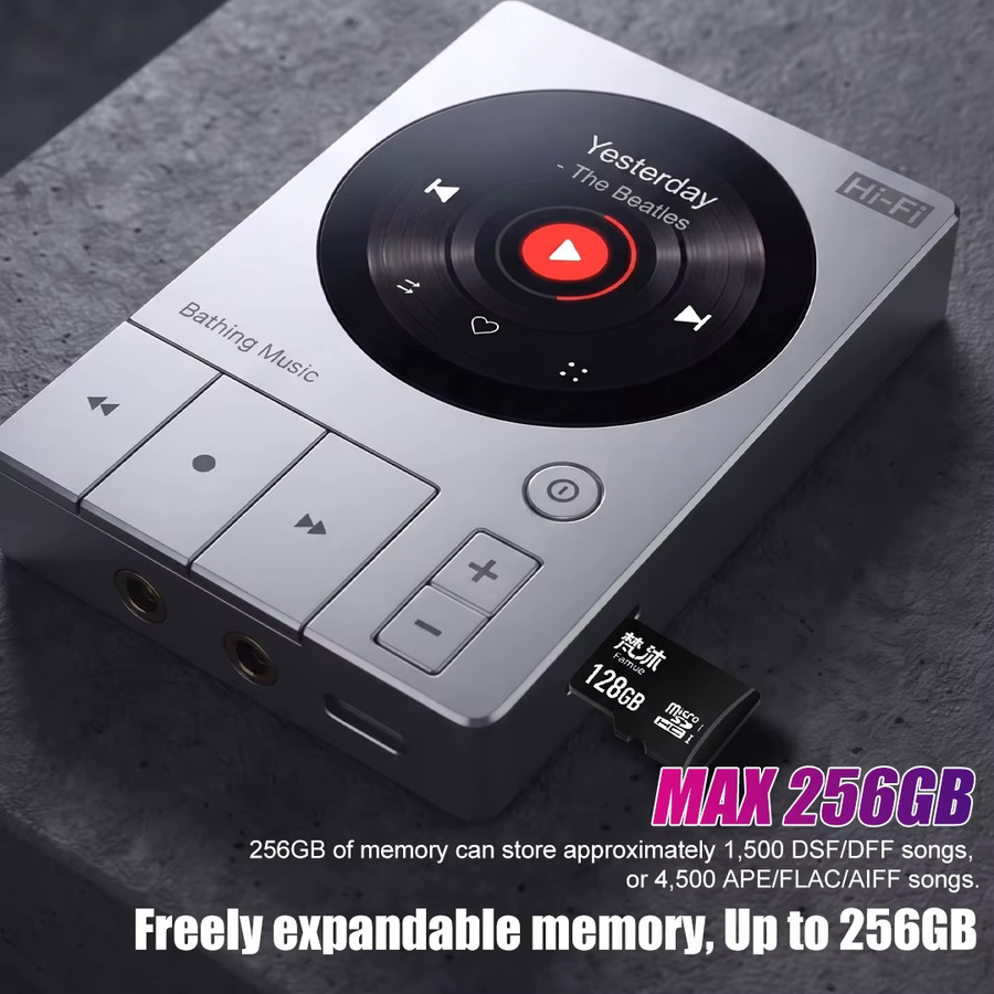 Famue BF30 HIFI Musik-MP3-Player mit ES9018K2M Dual OPA1612 Verstärker, Android 12, 4G, 32GB Speicher, DSD256/768kHz, Farbe: Silber - Bild 5