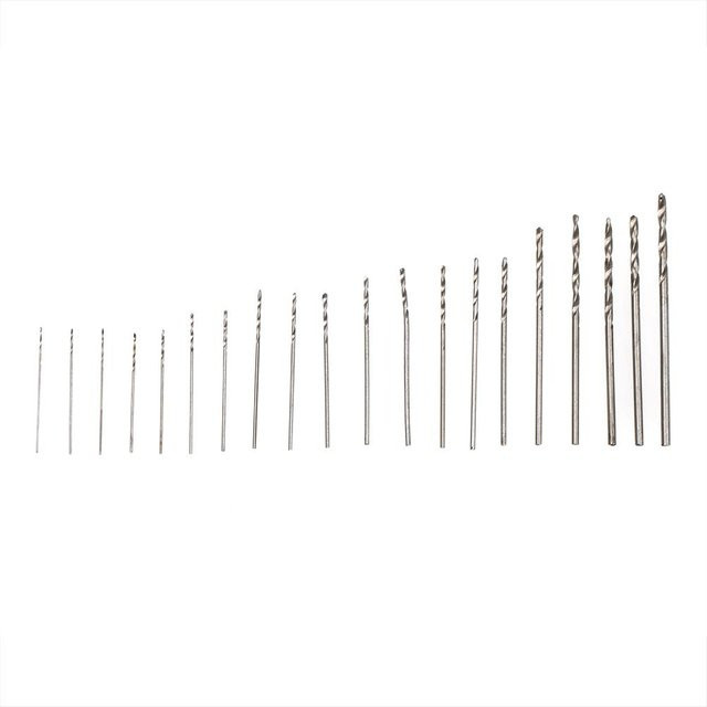 Painter 20-teiliges Mini-HSS-Spiralbohrer-Set aus Schnellarbeitsstahl in Silber und Schwarz im Koffer - Bild 1