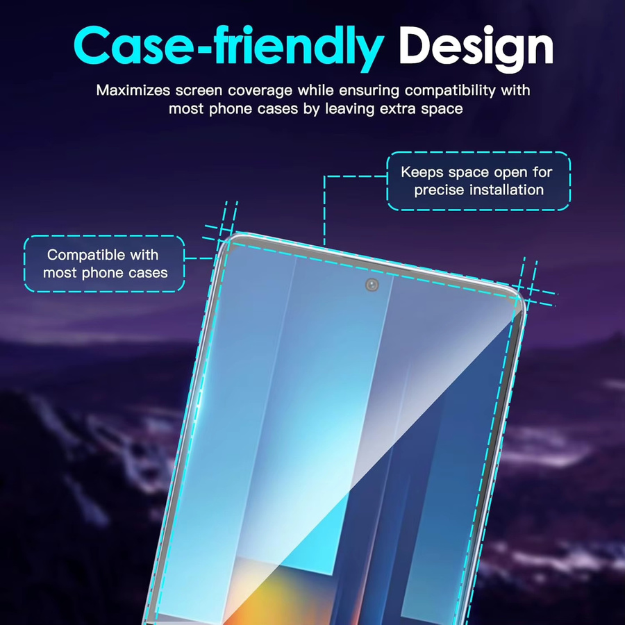 Xiaomi Displayschutzfolie aus gehärtetem Kristallglas für Poco M6 Pro 4G, 6,67 Zoll, Transparent - Bild 3