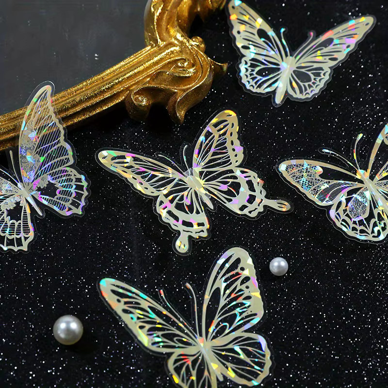 20 Stück Butterfly Island Collection Vintage DIY Dekoration Aufkleber mit Shell Glitter in Multicolour für Scrapbooking - Bild 2