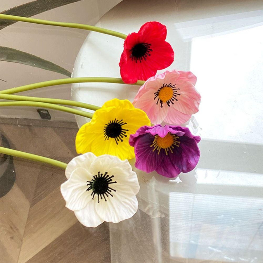 Vinde Home Handgefertigte künstliche Mohnblumen aus PU in Rosa, Höhe: 29 cm - Bild 2