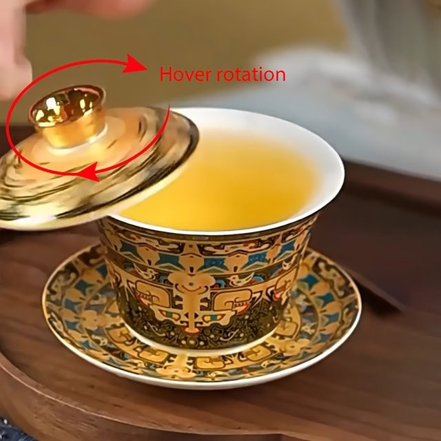 WENZHE Gongfu-Teeschüssel aus Keramik in Mehrfarben, hochwertige Jadeit-Teeschale für Teezeremonien - Bild 1