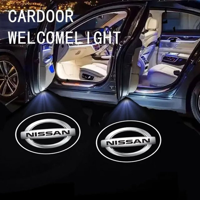 Nissan LED Auto Tür Willkommen Licht Logo Projektor Abzeichen für X-Trail Qashqai Tiida Teana Livina Roox Sentra Altima Cube Micra - Bild 1