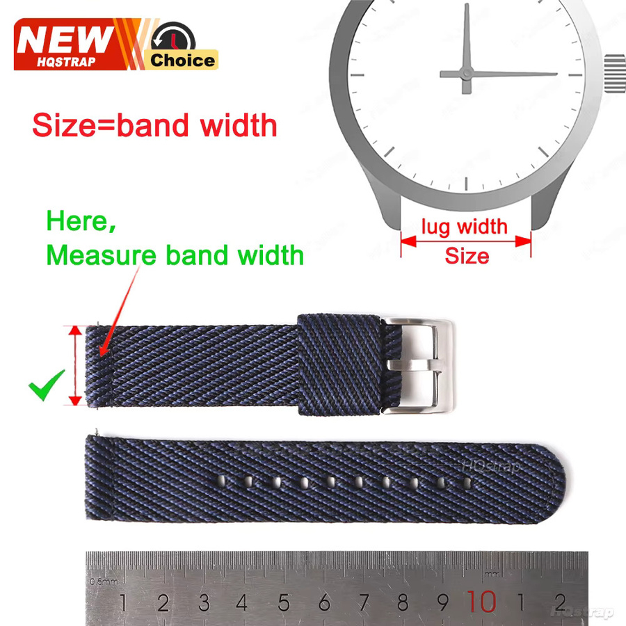HQstrap Uhrenarmband Canvas-Nylon, Textil/NATO, Unisex, 20mm 22mm - Bild 3
