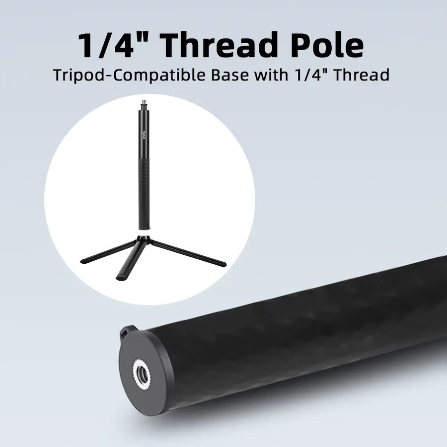 Flymile Selfie Stick für Insta360 GO Ultra Kamerazubehör, verstellbare Verlängerungsstange für Vlogging und Fotografie, Schwarz, 130 cm - Bild 4